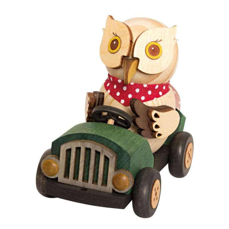 Mini Eule im grünen Flitzer