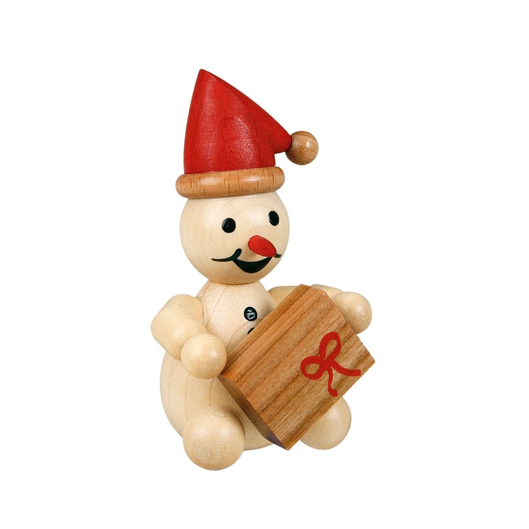 Schneemann Junior Weihnachtswichtel mit Geschenk