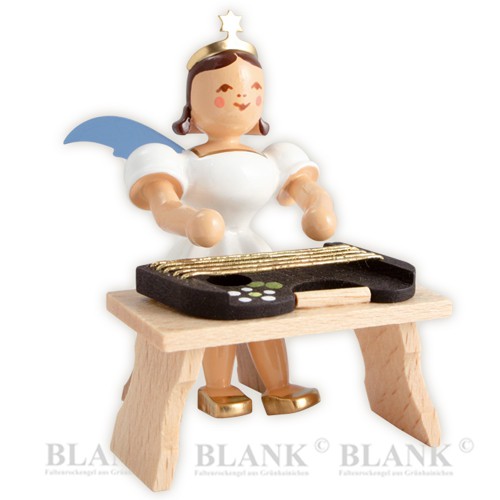 Blank - Kurzrockengel farbig mit Zither sitzend