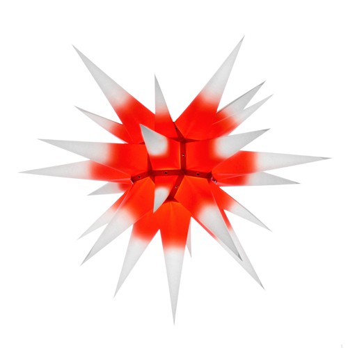 Original Herrnhuter Stern für innen ø ca. 60 cm weiße Spitzen mit rotem Kern (I6)