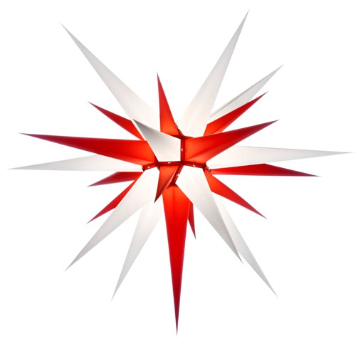 Original Herrnhuter Stern für innen ø ca. 80 cm weiß / rot (I8)