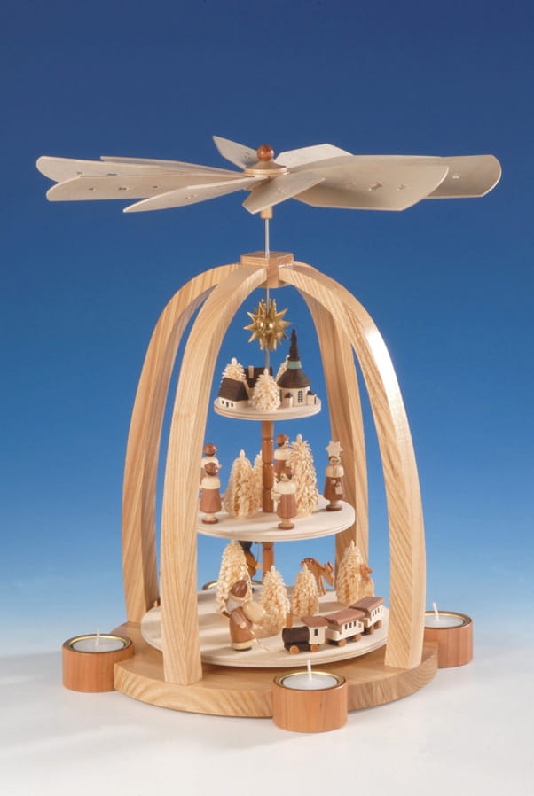 Teelichtpyramide Kurrende natur