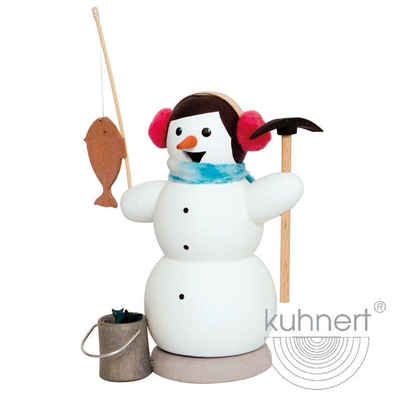 Schneemann als Eisangler - Auslaufartikel