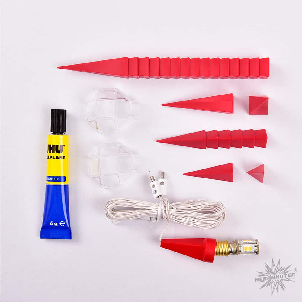 Original Herrnhuter Bastelstern für innen ø ca. 13 cm rot (A1b)