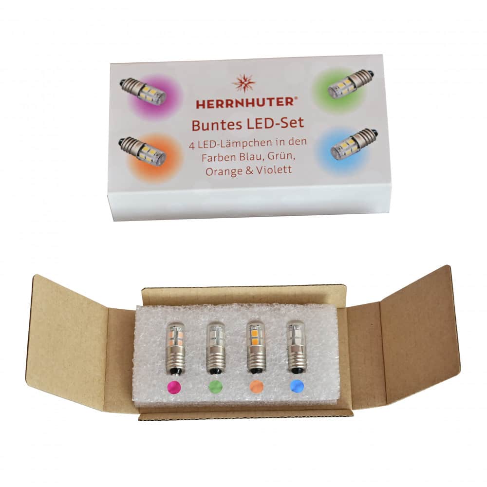 Buntes LED-Set für kleine Herrnhuter Sterne ø 13 cm (A1e/A1b)