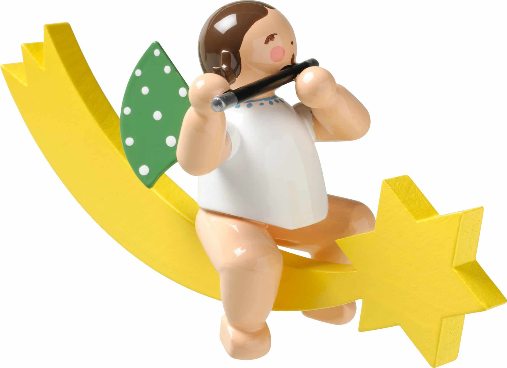 Engel mit Querflöte auf Schweif