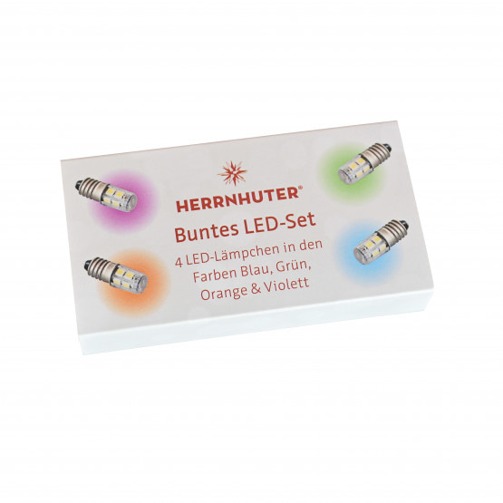 Buntes LED-Set für kleine Herrnhuter Sterne ø 13 cm (A1e/A1b)