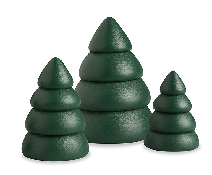 Bäume, grün, 3-teilig