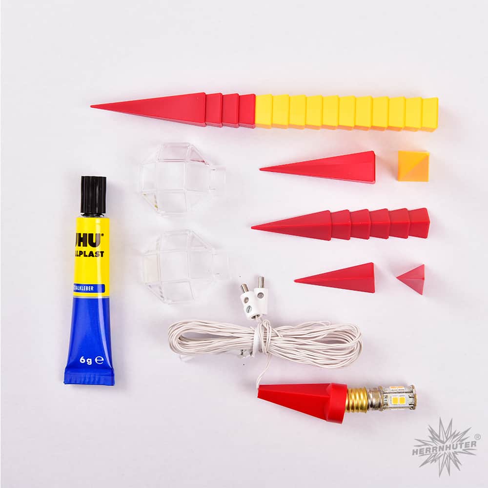 Original Herrnhuter Bastlerstern für innen ø ca. 13 cm gelb / rot (A1b)