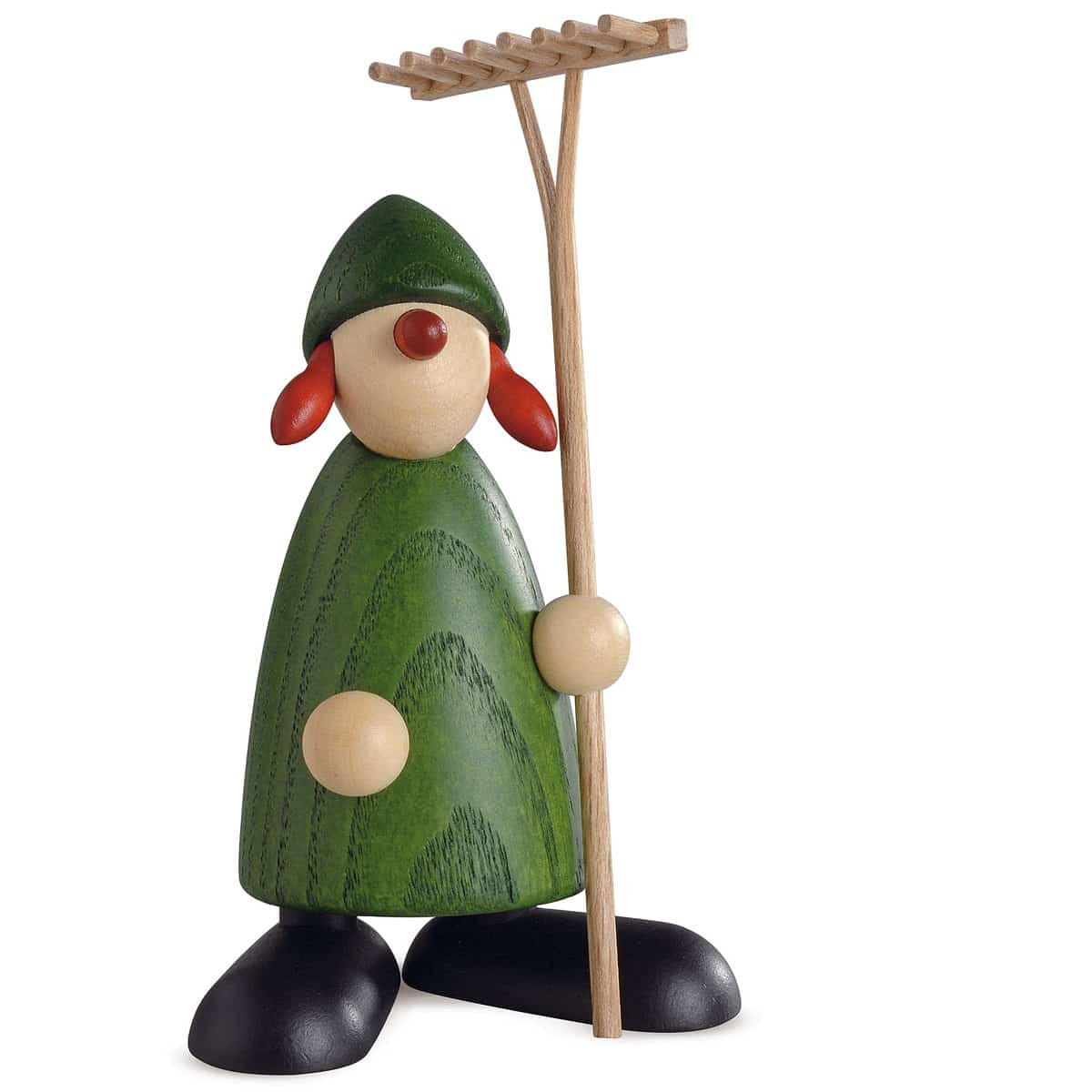 Hanna mit Rechen, grün