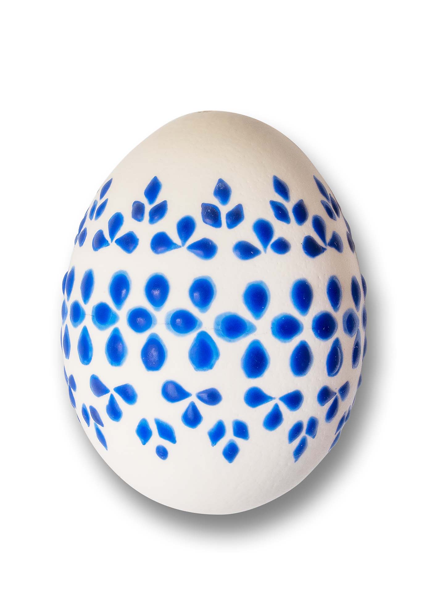 Osterei - Bossiertechnik weiß - blau 2