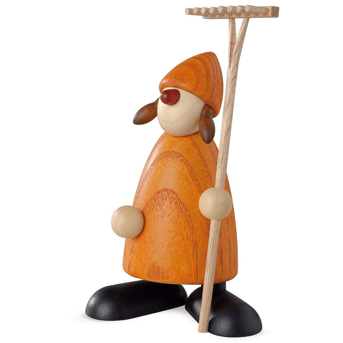 Hanna mit Rechen, gelb