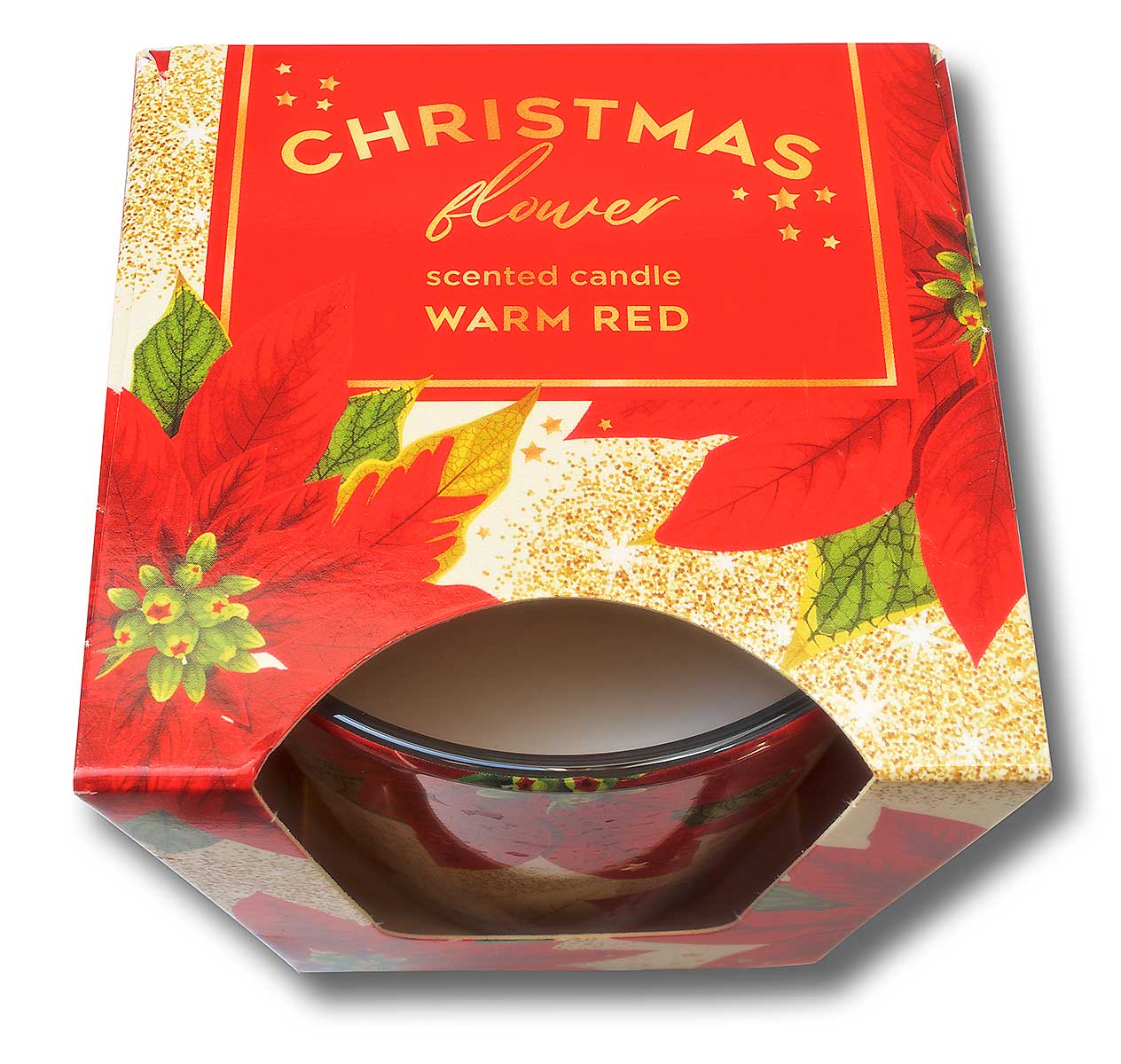 Duftkerze im Glas "Christmas Flower" Warm Red