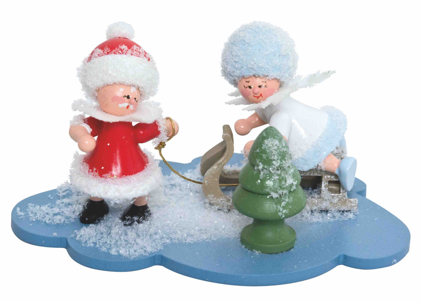 Schneeflöckchen auf Wolke mit Weihnachtsmann - Auslaufartikel