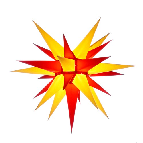 Original Herrnhuter Stern für innen ø ca. 60 cm gelb / rot (I6)