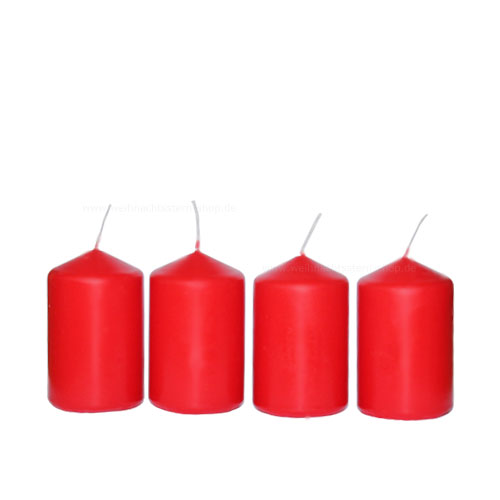 Stumpenkerzen EWA 4 Stück rot 50x80mm
