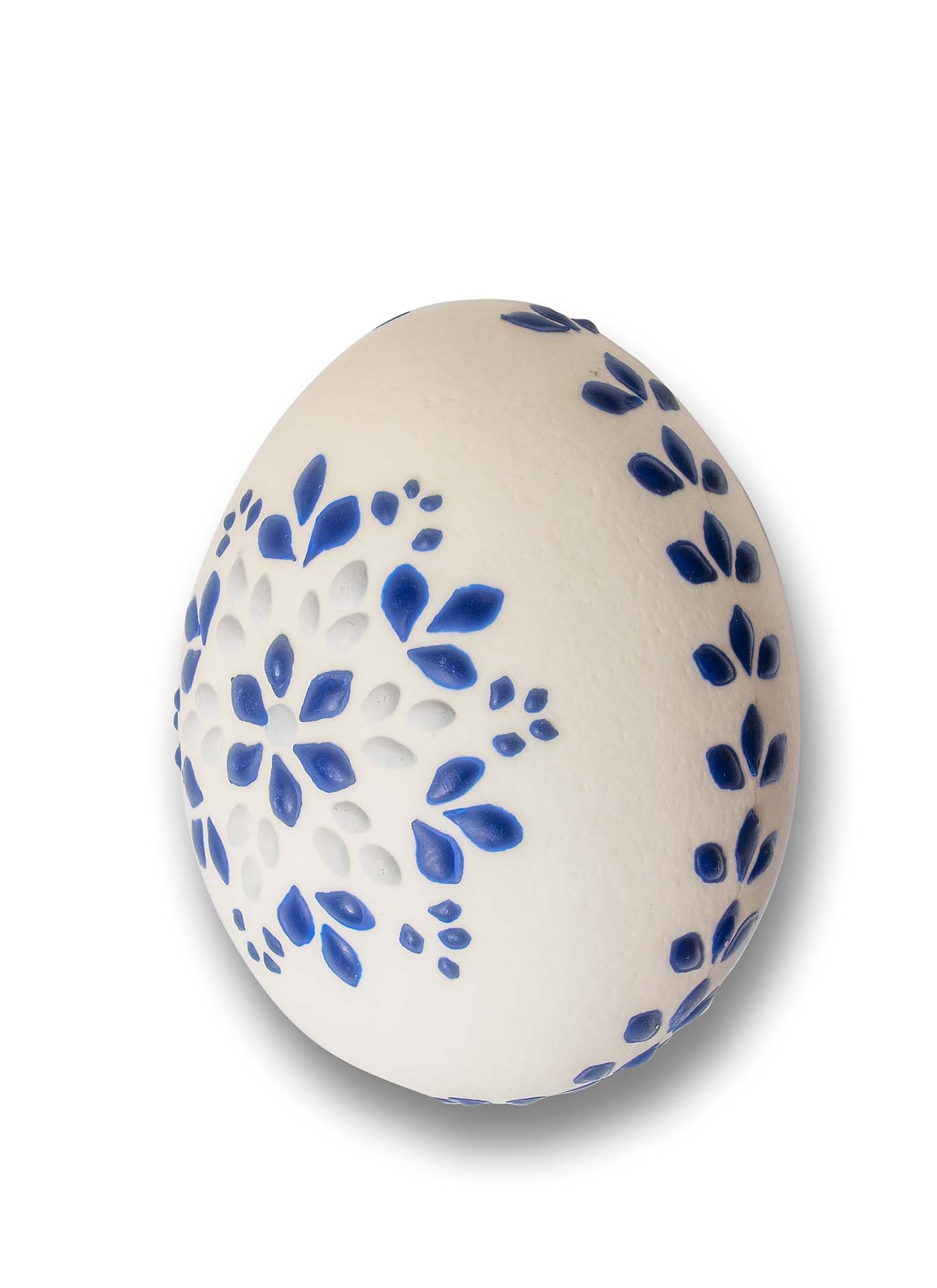 Osterei - Bossiertechnik weiß - blau 5