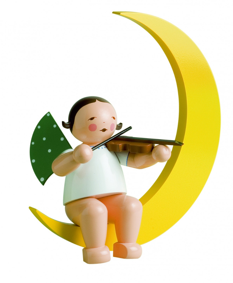 Engel mit Geige im Mond, groß
