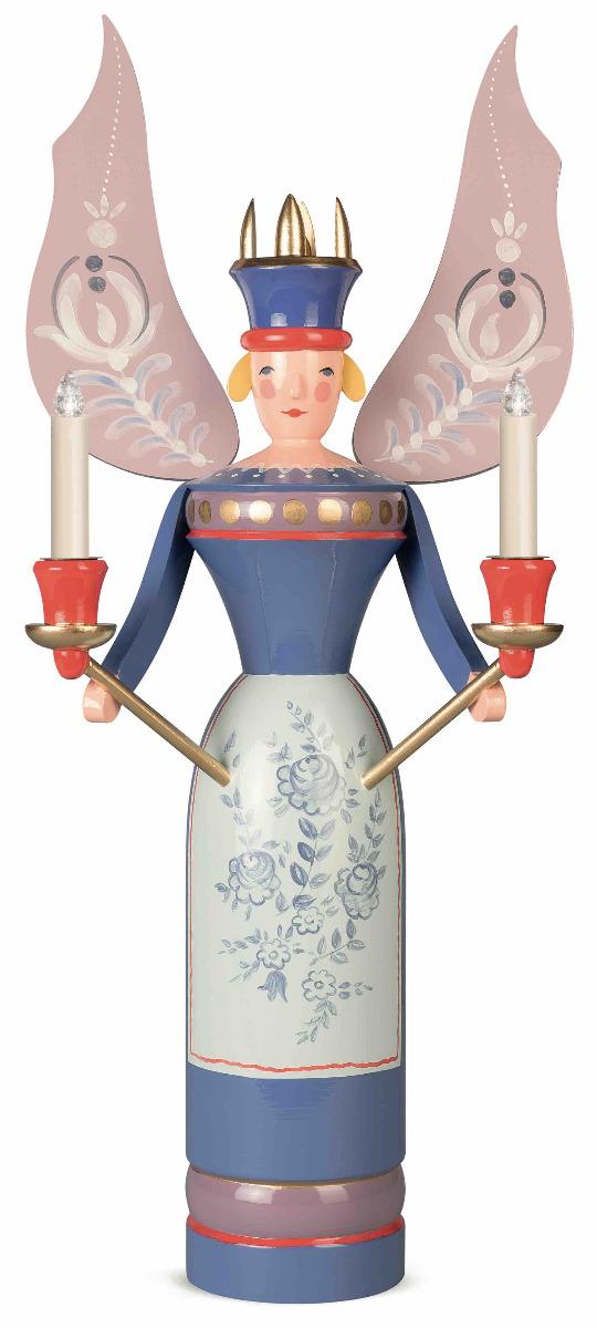 Erzgebirgsengel, blau, elektrisch