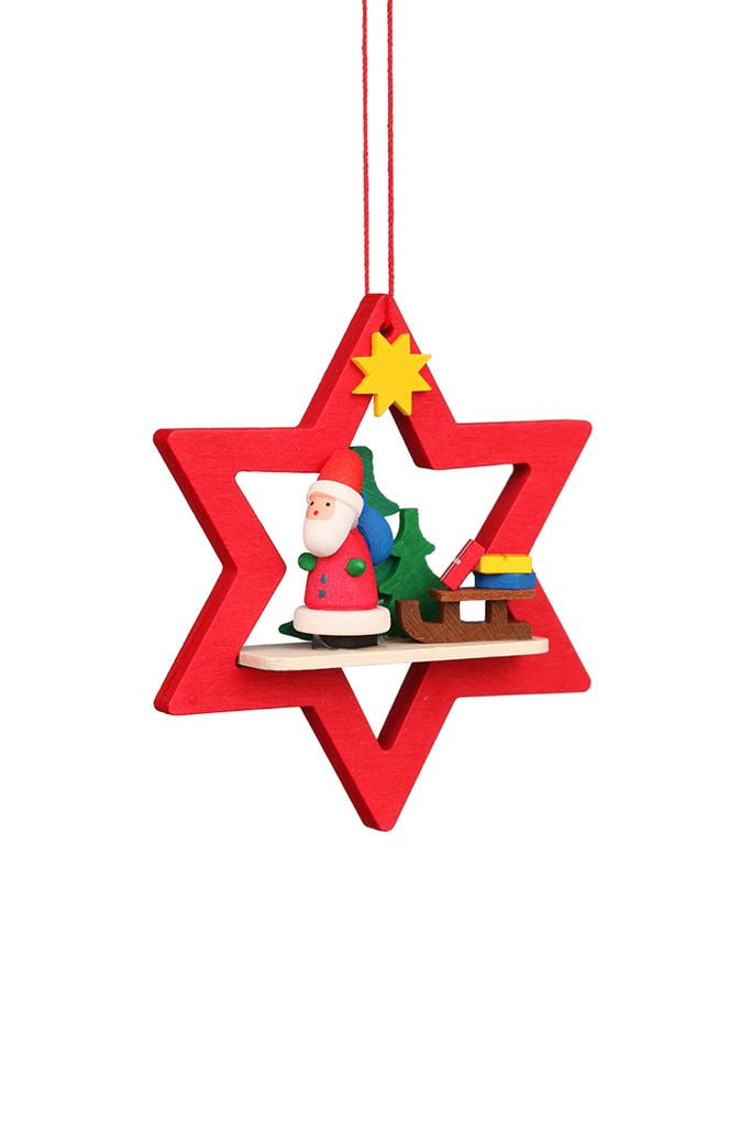 Baumbehang Weihnachtsmann im roten Stern
