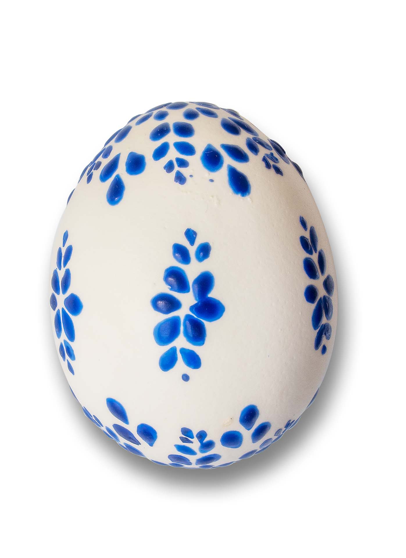 Osterei - Bossiertechnik weiß - blau 1