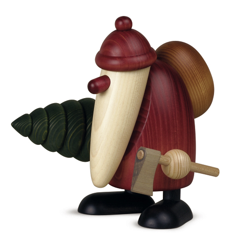 Weihnachtsmann mit Axt und Tanne