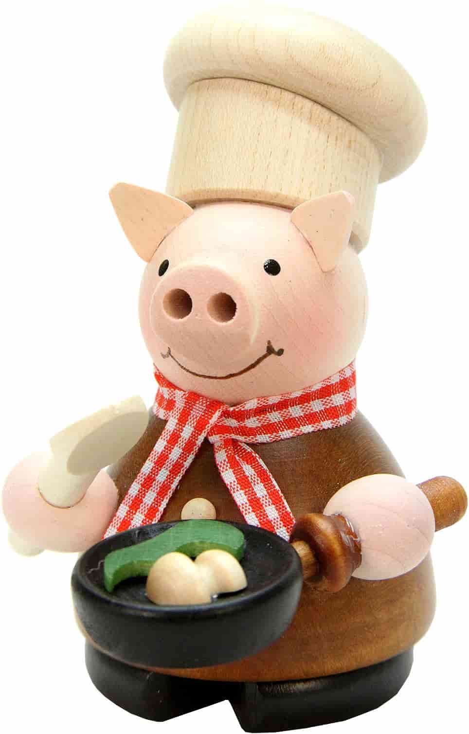 Räuchermann Glücksschweinchen natur - Auslaufartikel