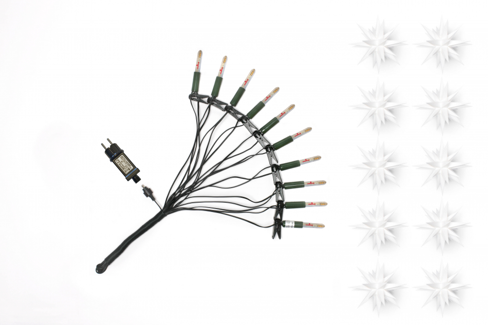 Original Herrnhuter Sternenkette für innen und außen ø ca. 13 cm weiß (A1s)