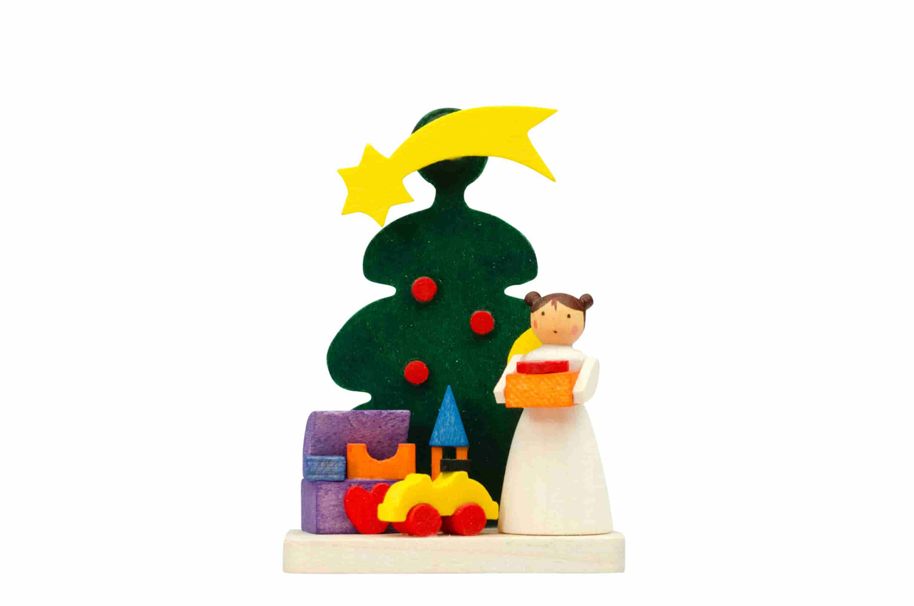 Baum-Engel mit Spielzeug als Baumschmuck