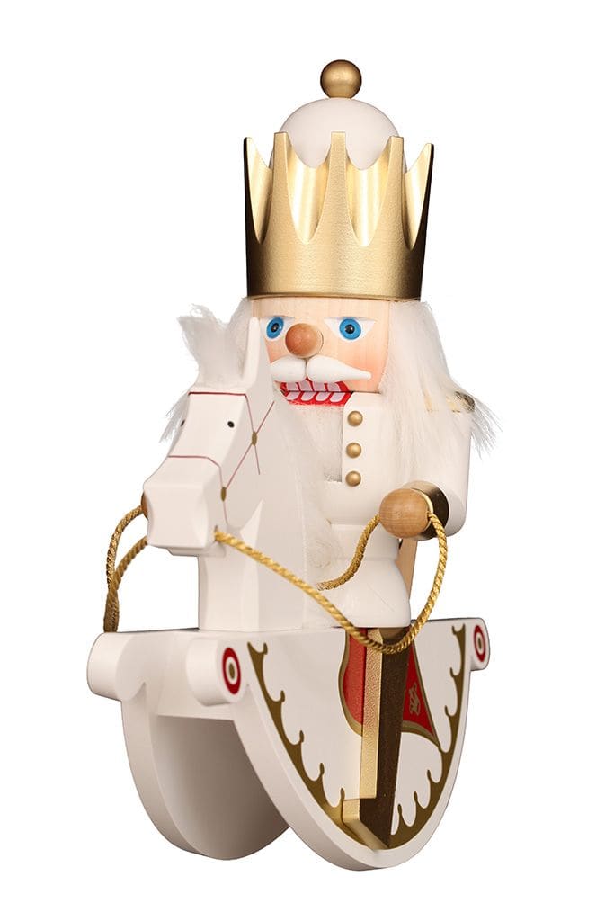 Nussknacker Reiterlein König weiß/gold