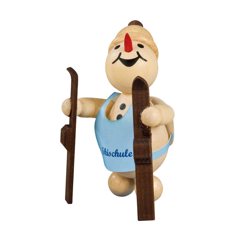 Schneemann Junior Skianfänger Guck in die Luft