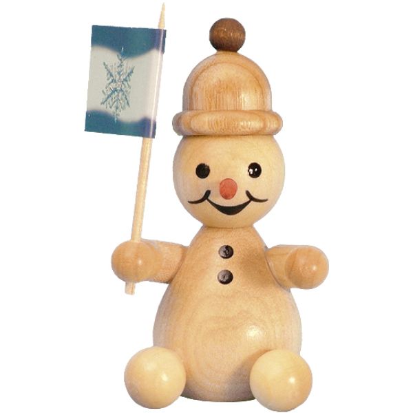 Schneemann Junior Zuschauer mit Fahne