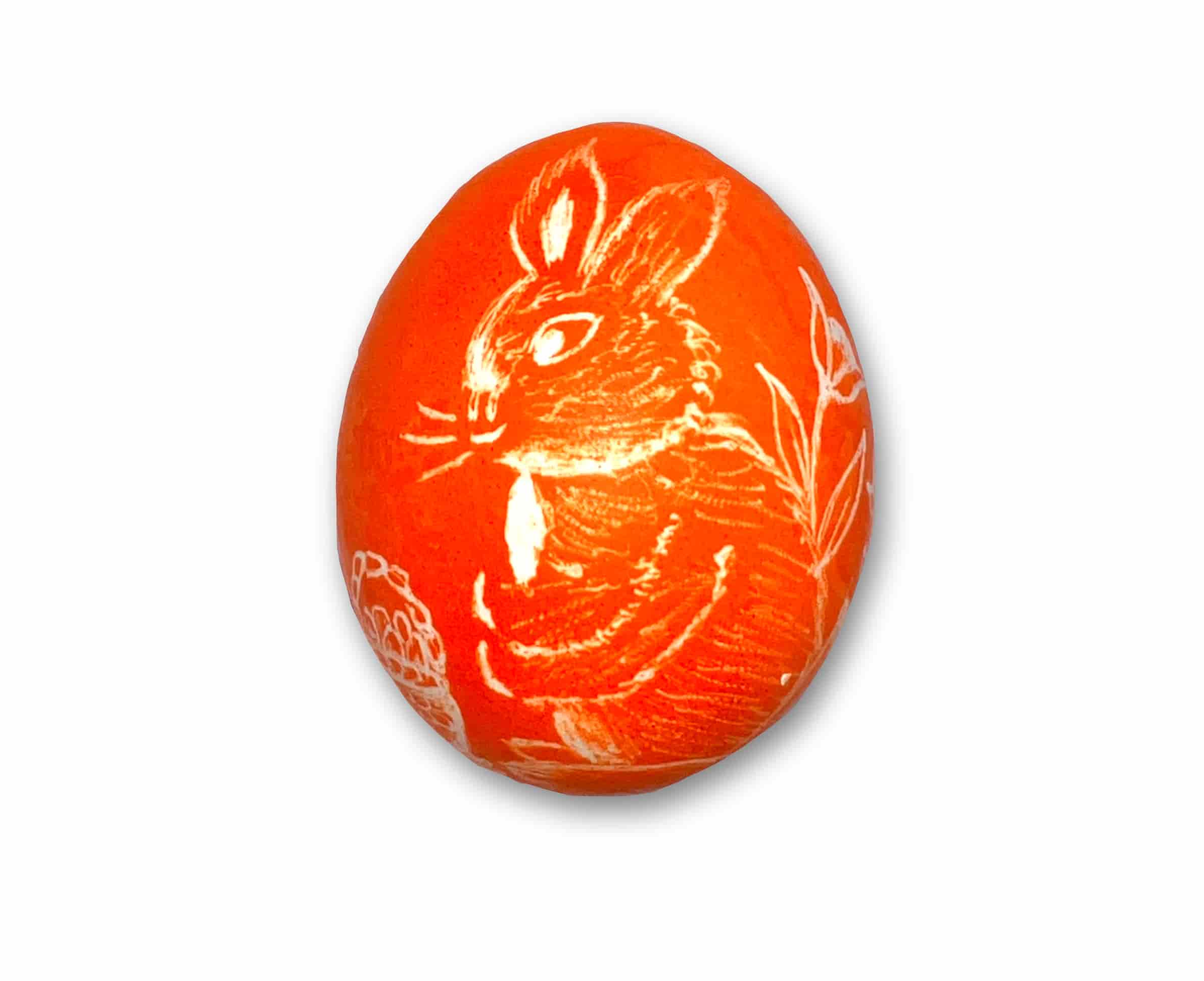 Osterei - Kratztechnik orange