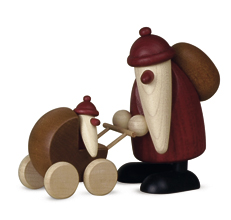 Weihnachtsmann mit Kinderwagen