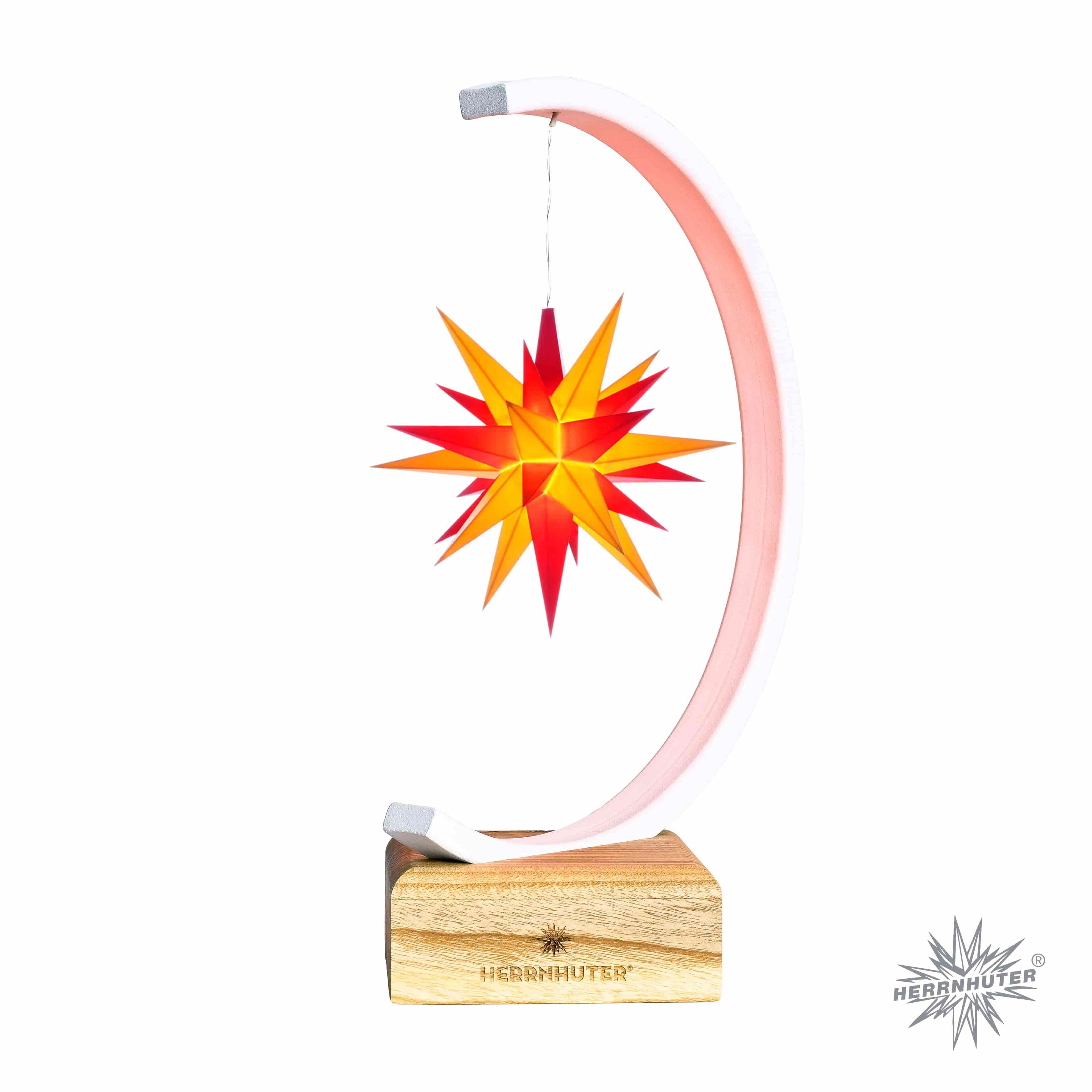 Original Herrnhuter Metallbogen weiß - A1e gelb/rot