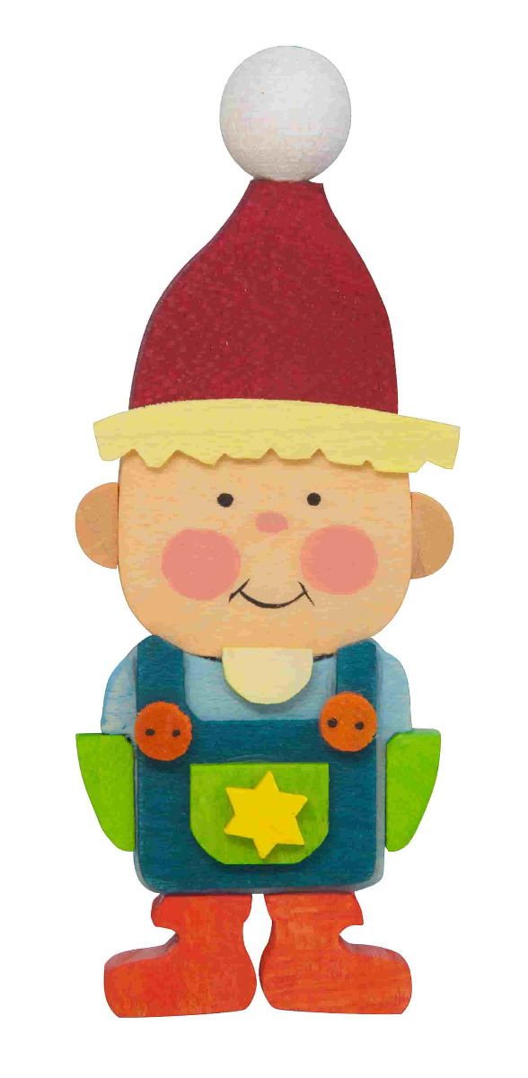 Wichteljunge mit blondem Haar als Baumschmuck