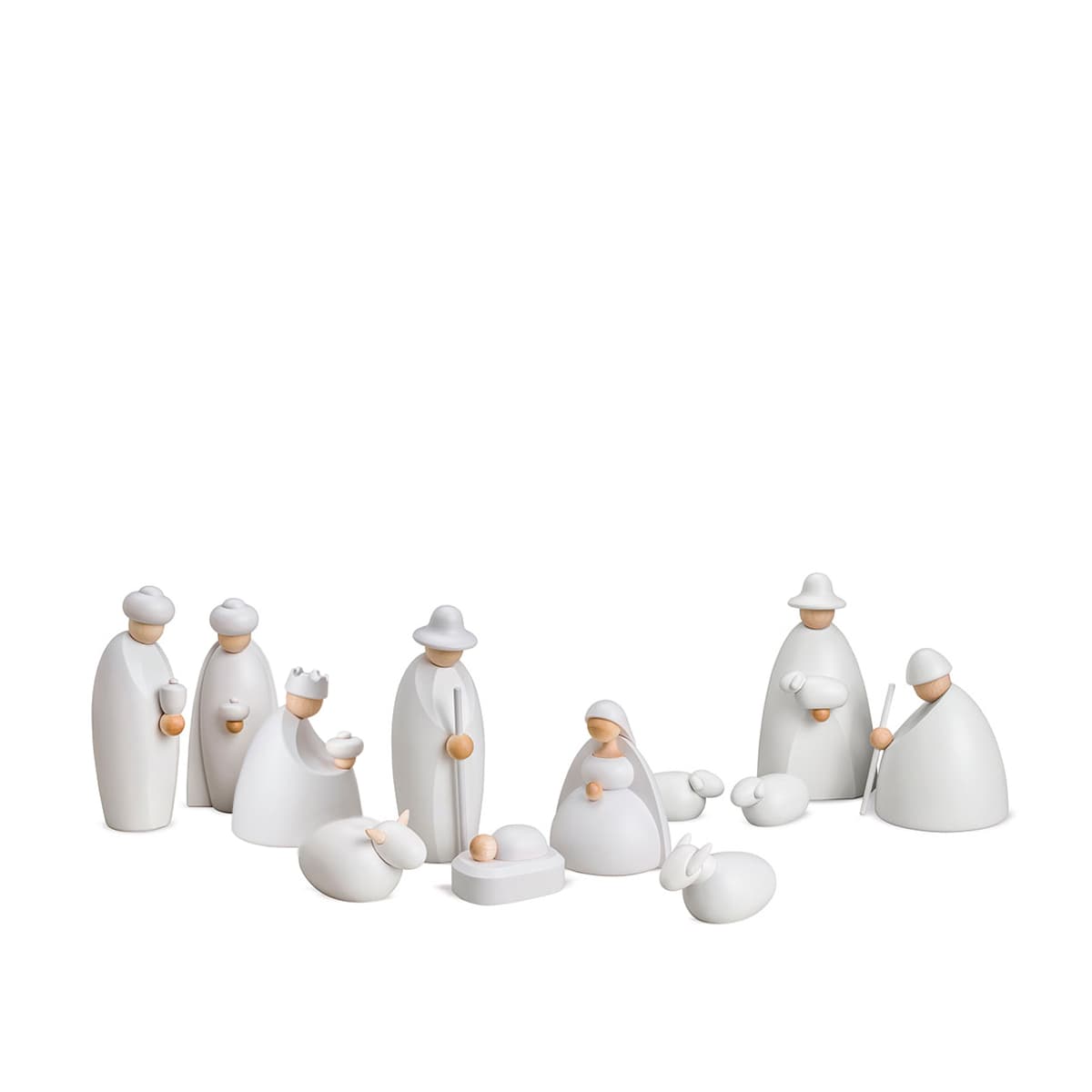 Krippenfiguren 12-teilig weiß
