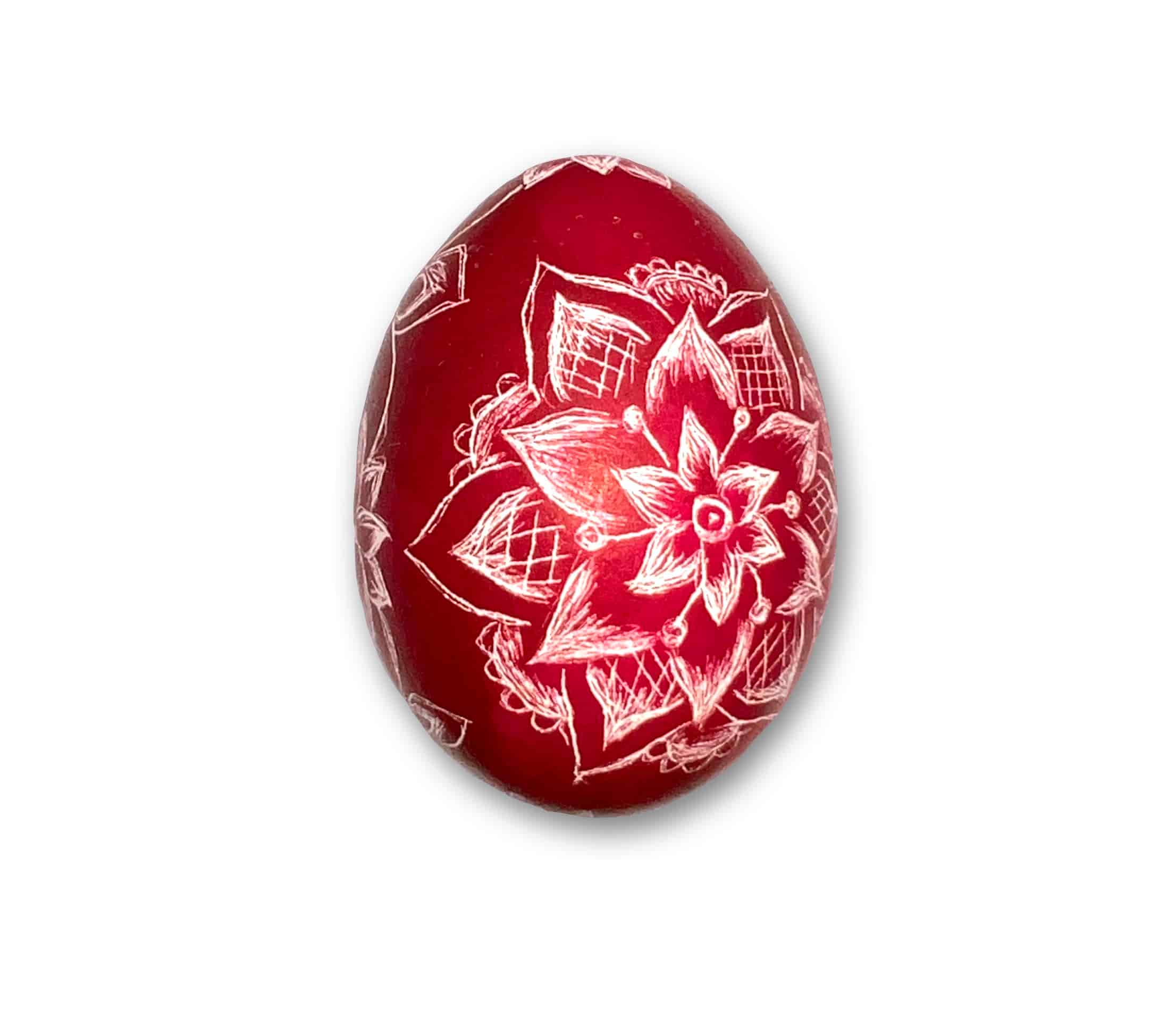 Osterei - Kratztechnik brombeere - florales Muster 2