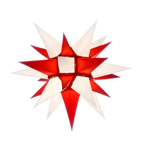 Original Herrnhuter Stern für innen ø ca. 40 cm weiß / rot (I4)