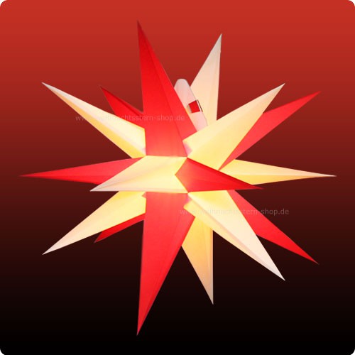 Annaberger Faltstern No. 5 ø 58 cm Spitzen rot-weiß