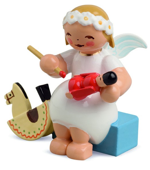 Margeritenengel sitzend mit Reiterlein - Letztmalig 2023