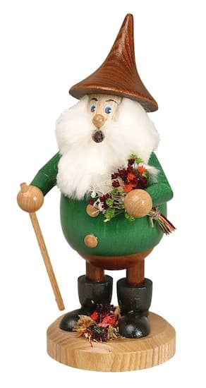 Räuchermann Waldwichtel Kräutersammler grün