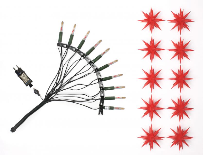 Original Herrnhuter Sternenkette für innen und außen ø ca. 13 cm rot (A1s)