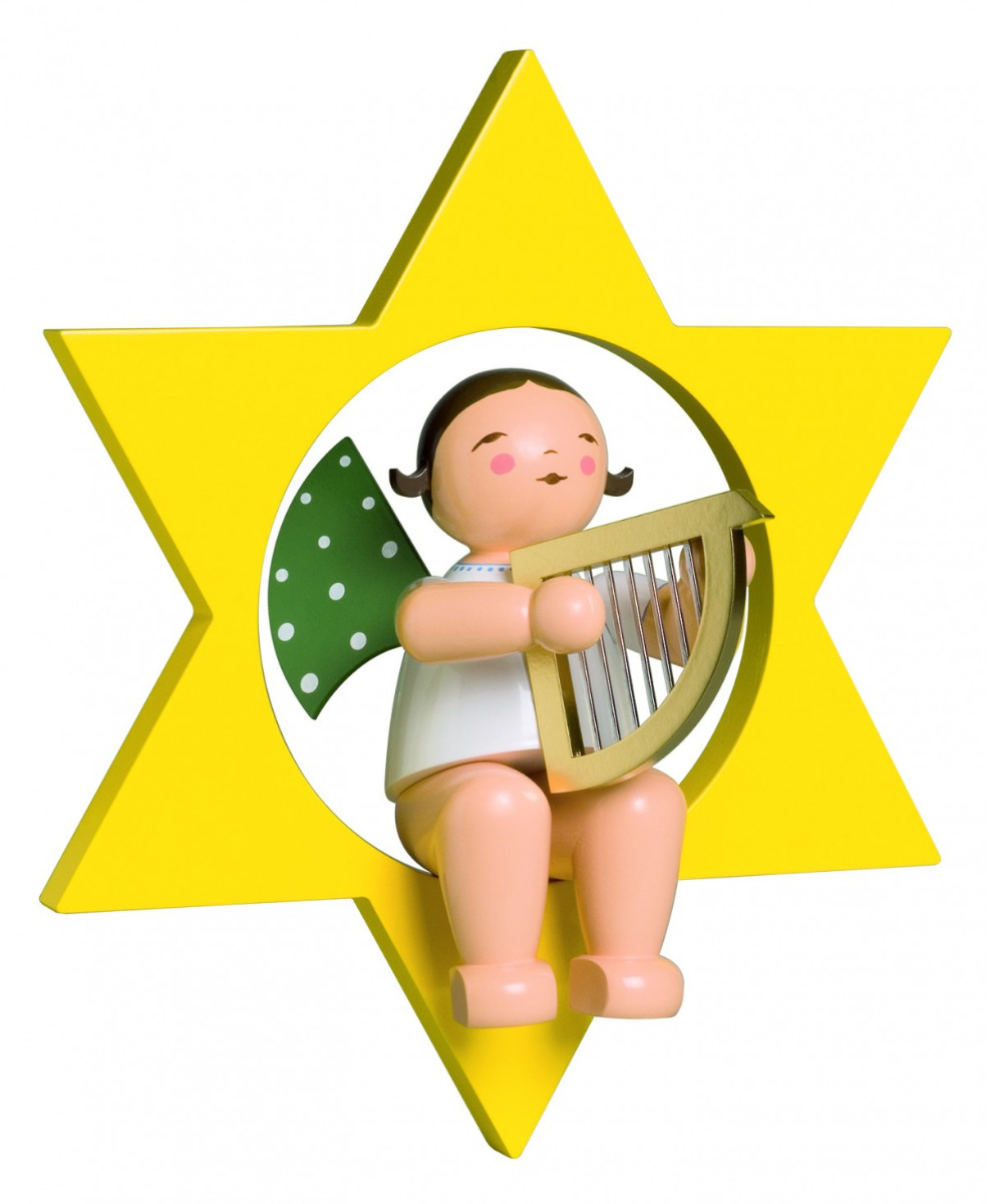 Engel mit Harfe im Stern, groß