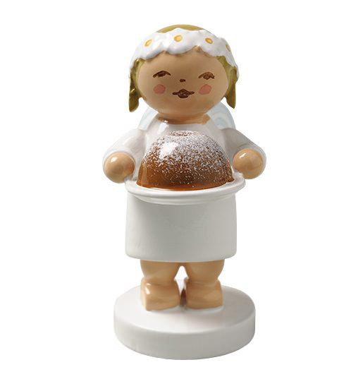 Gratulantenengel mit Kuchen