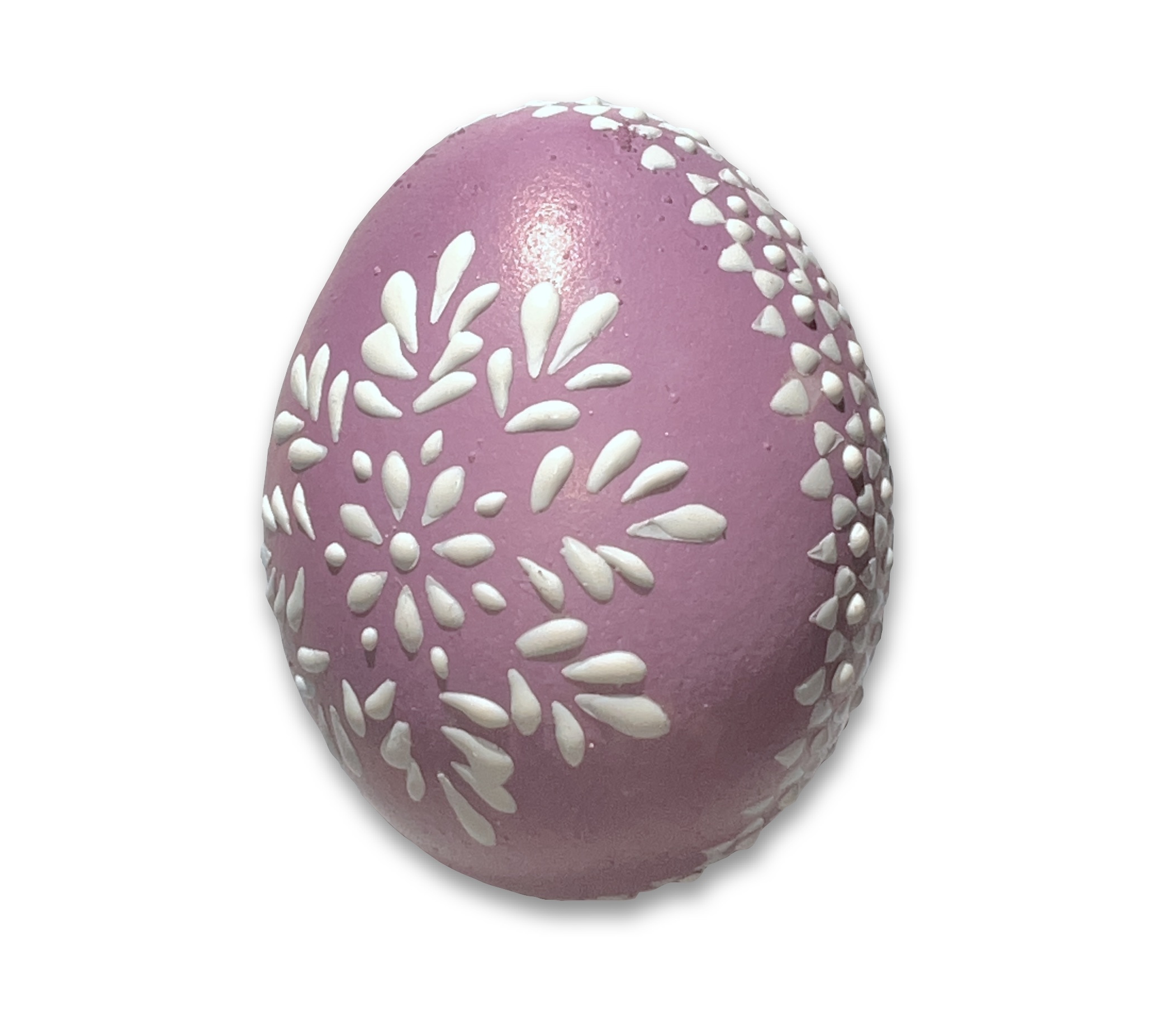 Osterei - Bossiertechnik pastelllila - weiß