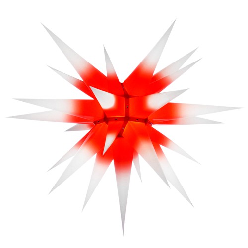 Original Herrnhuter Stern für innen ø ca. 70 cm weiße Spitzen mit rotem Kern (I7)