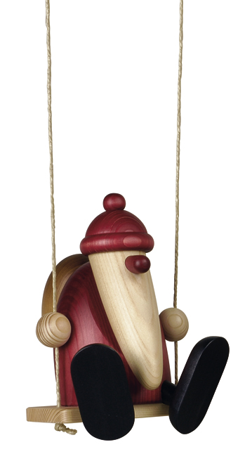 Weihnachtsmann auf Schaukel