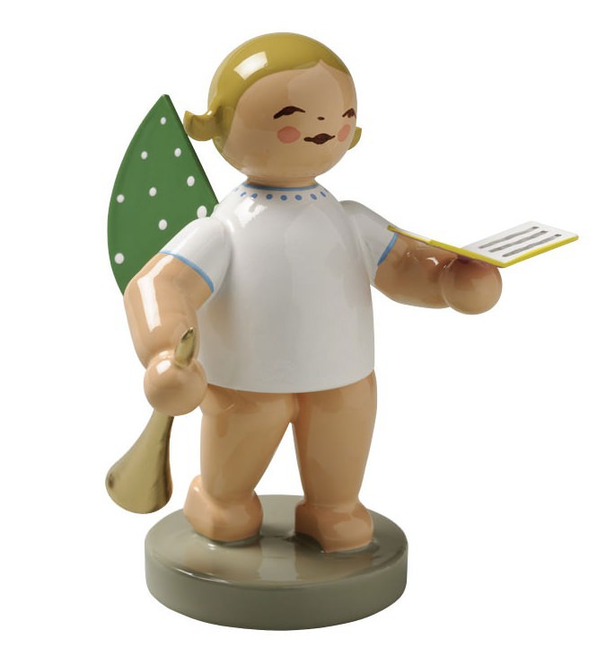 Engel mit Liederbuch und Flöte