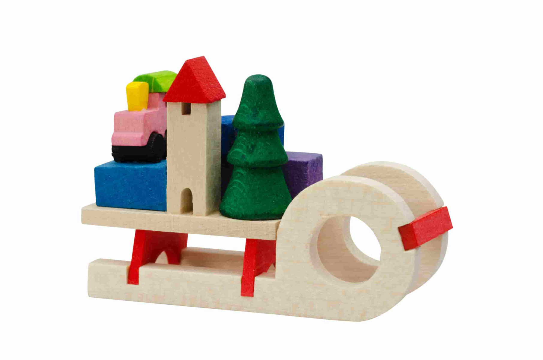 Gabenschlitten natur als Baumschmuck